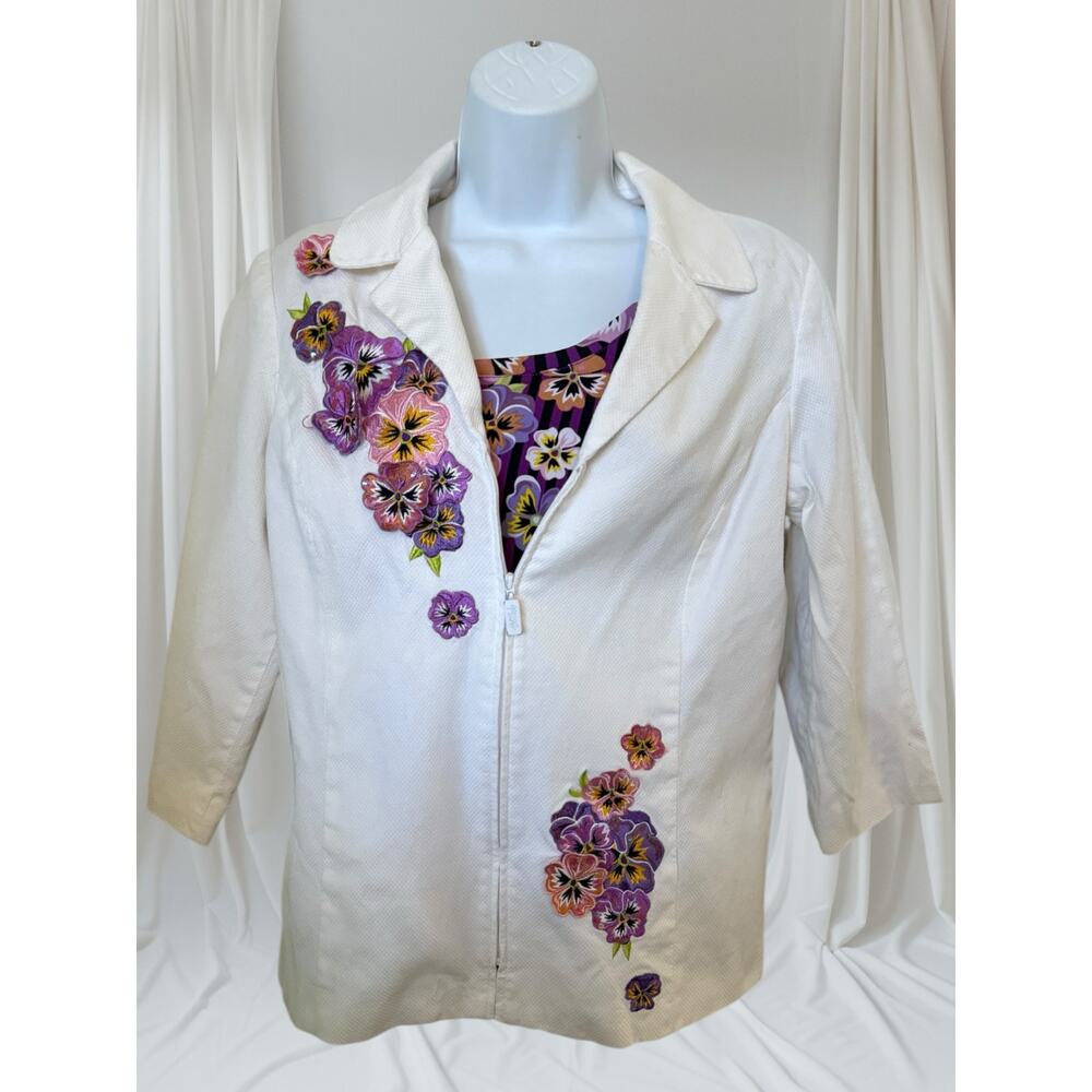Bob Mackie Wearable Art Two-Piece Embroidered Set - Size M - Picture 9 of 13
